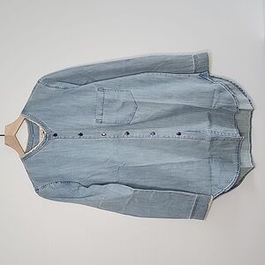 Free People Blue Button Down Shirt